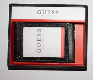 Guess Magnetic Front Pocket ID Holder Bifold Wallet Embossed Valet Gift Box NIB - Picture 1 of 12