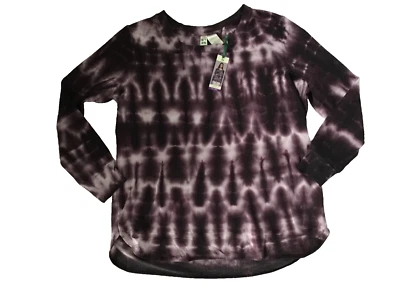 Moletom feminino GREEN TEA ameixa mineral lavado gola redonda tamanho grande novo - Imagem 1 de 4