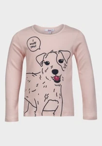 NEW Sugar Squad Girls Peach Wuff Dog Long Sleeved T-Shirt - Age 3 - 4 Years - Picture 1 of 1