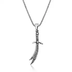 925 Sterling Sword Shaped 60cm Necklace Zulfikar Dhulfiqar Alevi Shia 031 - Picture 1 of 7