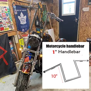 Motorcycle Chrome Z-Bar 1" Handlebars For Harley Sportster Dyna Bobber Chopper - Picture 1 of 11