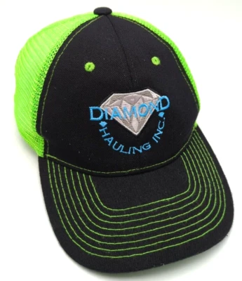 DIAMOND HAULING Sombrero Negro y Verde Gorra Snapback Ajustable Foto 1 de 4