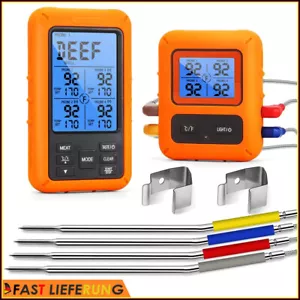 Digital Funk Grillthermometer 4 Fühler BBQ Grill Food Fleisch Thermometer DHL - Bild 1 von 12