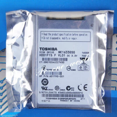 100% OK For TOSHIBA MK1633GSG 160 GB 1.8" 5400 RPM 16 MB micro-SATA mSATA HDD - Image 1 of 2