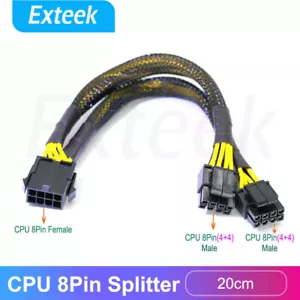 8Pin ATX 12v CPU EPS Power Extension Splitter Cable Adapter Motherboard copper - Picture 1 of 5