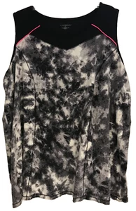 Catherines Workout Tank Womens Size 3X Gray Black Fluorescent Pink Athletic Top - Picture 1 of 8