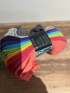 K. Bell Ladies - No Show Sock - 10 Pair Pack~ Multicoloured (UK Shoe Size 3-8) - Picture 1 of 4