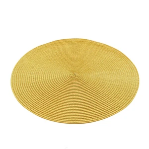 4er Set Platzset Senfgelb rund Platzmatte Tischdeko Tischmatte Unterlage Matte - Bild 1 von 3