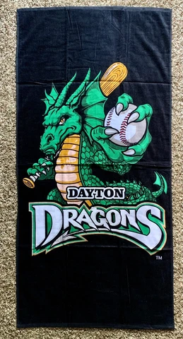 Dayton Dragons Baseball Beach Towel/ Wall Pennet -Heater the Dragon Cover