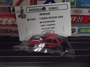 ROKAR MCAR, #6 GOODYEAR FORD T-BIRD STOCK CAR With FAST CHASSIS, HO SLOT CAR - Picture 1 of 3