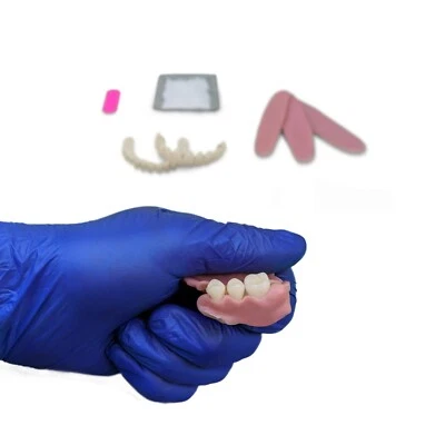 Kit básico de dentadura hágalo usted mismo | Haz tus propios dientes postizos, superiores e inferiores completos o parciales Foto 1 de 4