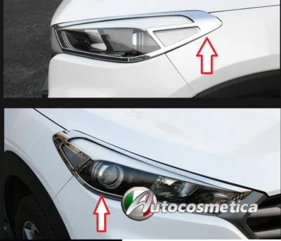 moulures cadres profilés housse en abs chrome phares avant Hyundai Tucson 2016 - Photo 1/2