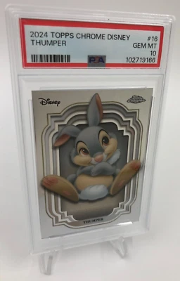 2024 TOPPS CHROME DISNEY Card  THUMPER #16 BAMBI movie  grade PSA GEM MINT 10 - Image 1 of 4