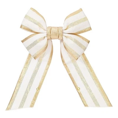 Arco de champán de tela para exteriores Vickerman de 18" con lazo de alambre en la parte posterior en beige Foto 1 de 2