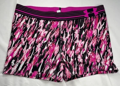 Under Armour 1270723 Womens Compression Shorts Yoga Gym Running Large Pink/Black - Image 1 of 4