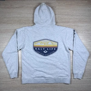 Salt Life Sweatshirt Adult XL Live Salty Lightweight Hoodie Mens Gray - Picture 1 of 10