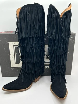 Botas occidentales altas DINGO NUEVAS EN CAJA Wild Child gamuza flecos talla 8,5 M negras mujeres vaqueras Foto 1 de 4