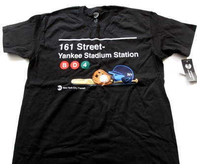 Nueva camiseta de metro con licencia para hombre NYC MTA 161 Street Yankee Stadium Station L Foto 1 de 2