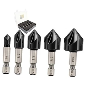 TiAlN Countersink Drill Bit Set,  Titanium Aluminum Nitride Coated with Quick  - Picture 1 of 6