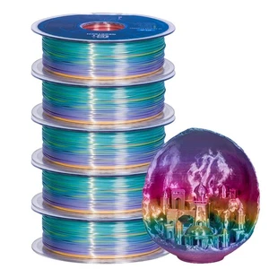 Filament d'imprimante 3D Geeetech 5 kg soie PLA soie arc-en-ciel couleur 1,75 mm 1 kg/rouleau - Photo 1/8