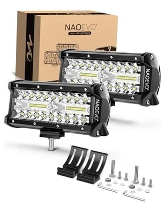  7 Inch LED Light Bar, 240W 24,000LM LED Pods/Off Road/Fog/Driving Lights White - Image 1 of 4
