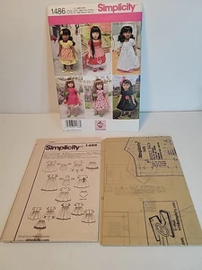 Simplicity 1486  18" American Girl DOLL CLOTHES Sewing PATTERN New/Uncut - Picture 1 of 5