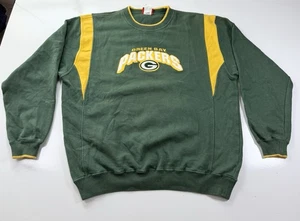 Vintage Green Bay Packers NFL Sweatshirt XL grün gelb gesticktes Logo Rundhalsausschnitt - Bild 1 von 10
