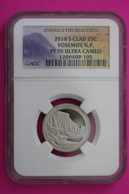2010 S PF 70 Clad Quarter Yosemite Park ATB NGC Graded Certified Slab 476 - Image 1 of 3