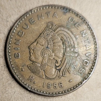 Mexico Cincuenta 50 Centavos - 1956 - Bronze Coin - KM# 450 - Image 1 of 2