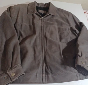 John Ashford braune Leder Herren Reißverschluss Jacke Größe Large - tolle Linien - Bild 1 von 9