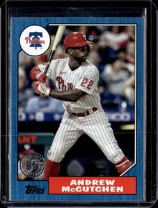 2022 Topps #T87-24 Andrew McCutchen 35th 1987 Blue Parallel Phillies (57B) - Picture 1 of 2