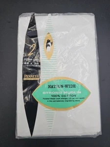 Juego de 2 fundas de almohada blancas de muselina fuerte Penney's Nation de colección nuevas en paquete - Imagen 1 de 2