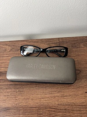 Harley Davidson HD515 黑色 椭圆形设计师眼镜 水晶 52 毫米 带盒 — 第 1/4 张图片