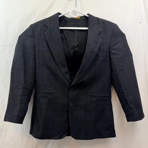 John Henry 2 Button Blazer Sport Coat Men 42R Brown Plaid - Picture 1 of 8