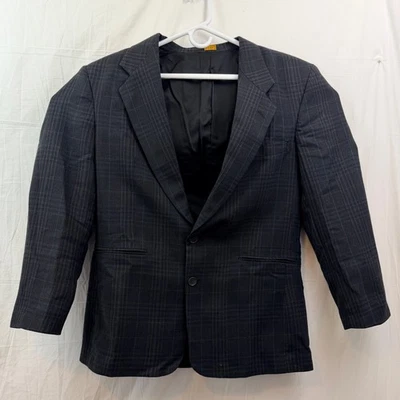 John Henry 2 Button Blazer Sport Coat Men 42R Brown Plaid - Image 1 of 4