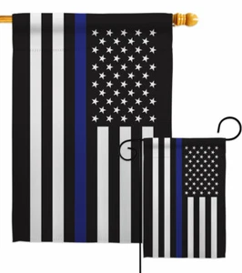 Thin Blue Line Garden Flag Service Armed Forces Decorative Yard House Banner - Picture 1 of 17