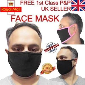 15 Cotton Face Mask Mouth Washable Reusable Soft Black Pink Respirator Cycling - Picture 1 of 9