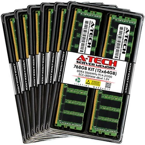 768GB 12x 64GB PC4-2666 LRDIMM Supermicro 1029U-TN12RV Memory RAM - Picture 1 of 5