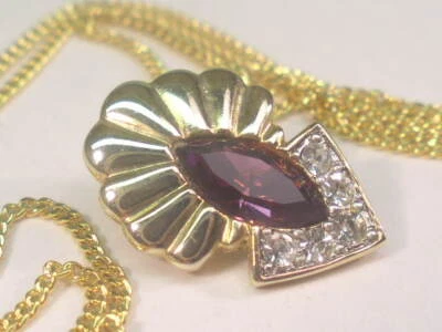 ** COLLAR DESLIZANTE ENCANTO COLGANTE PÚRPURA Y CRISTALES TRANSPARENTES P1 Foto 1 de 3