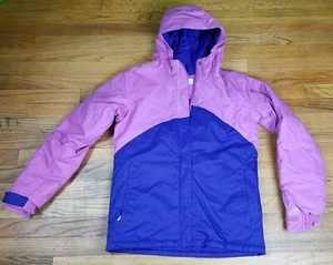 NICE Columbia Omnitech Girls Large Warm Coat Parka Pink Purple Winter L Hood  - Picture 1 of 6
