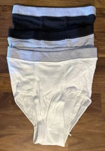 Vtg Hanes Boys Briefs Underwear 3 pair Size Med Ringer Thick Waistband - Picture 1 of 5