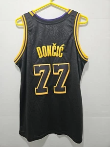 LUKA DONCIC Basketball Jersey #77 LA CITY OF ANGELS BLACK SNAKESKIN JERSEY MED - Picture 1 of 10