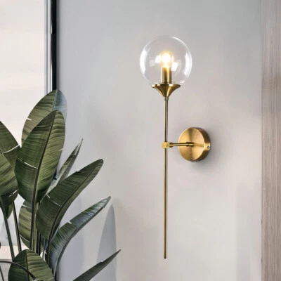 Bedroom Wall Lamp Indoor Hallway Wall Light Glass Wall Lighting Gold Wall Sconce - Image 1 of 4