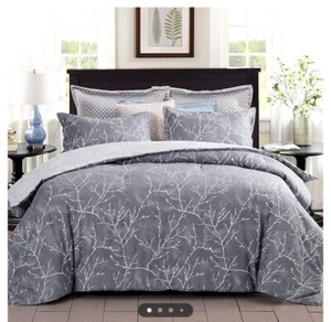 Cotton Grey Tree Branch Comforter Full Size - Picture 1 of 4