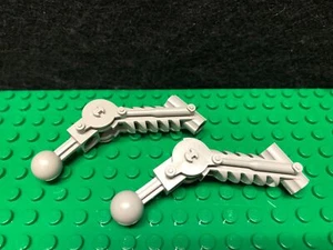 BIONICLE Lego Brand Ball Joint 5x7 Arm dual axle hole x240 32476 Lt Gray (pair) - Picture 1 of 2