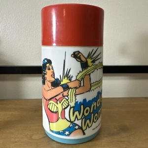 Vintage 1977 Aladdin Lunchbox Thermos DC Comics Wonder Woman Red Lid - Picture 1 of 10