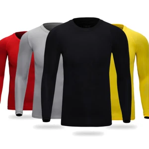 US M-2XL Hombre Compresión Bajo Camisa Base Capa Top Mangas Largas Camiseta Deportiva - Imagen 1 de 20