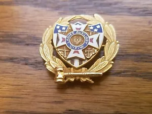 10K YELLOW GOLD VFW LADIES AUXILIARY PRESIDENT PIN - Picture 1 of 3
