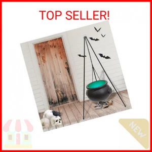Halloween Decor Outdoor - Large Witches Cauldron on Tripod with LED light Yard H - Picture 1 of 2