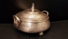 Persian / Middle East Old Antique - Fine Solid Silver Suger Bowl (Hammer Formed)